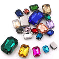 20pcs/bag Wholesale Rectangle Octagonal Shape Mixed Size Crystal Glass Rhinestones