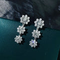 Fashion Stud Earring Sterling Silver Jewelry Earrings Women Light Luxury Diamond Flower Earrings