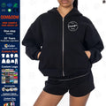 Bulk Wholesale Cotton Polyester Blend Crop Top Ladies Jackets OEM Screen Print Blank Black Cropped Zip up Hoodie Women