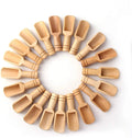 New Hot Mini Flat Bamboo Wood Scoops Small Short Cooking and Measuring Spoon for Bath Salts and Coffee Use