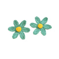 New European American Summer Style Exaggerated Colorful Raffia Woven Hollow Flower Earrings Beach Holiday Vibe for Fashion Women