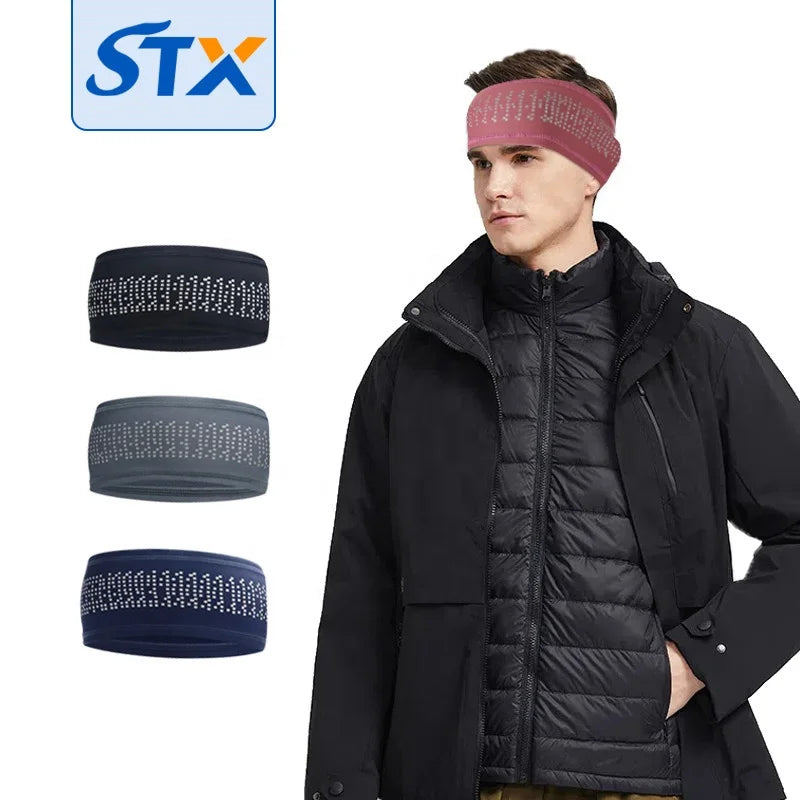 Shuntaixin Custom Mens Winter Running Fitness Cycling Reflective Ear Warmers Gym Sport Headband Head Sweat Band Sport for Men