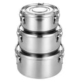 Airtight Stackable 500ml 1000ml 1500ml Stainless Steel 304 Food Storage Meal Prep Containers Set Bento Lunch Box