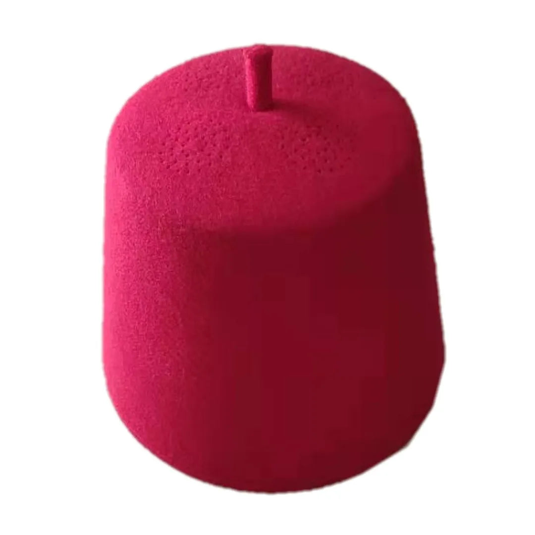 Wholesale 100% Australia Wool Felt Bright Fire Engine Red Fez Hat Muslim Hat for Man Muslim Men Hats Islamic Prayers Cap
