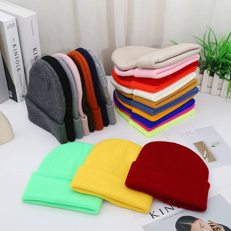 100% Cotton Knit Beanie Hats for Men & Women-Warm Winter Earflap Skull Cap Stretchy Windproof Travel Outdoor Hat