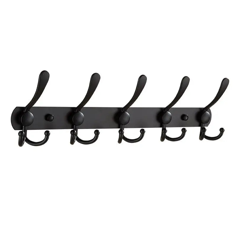 Decorative Heavy Duty Modern Stainless Steel Coat Hook Rail for Kitchen Bathroom Bedroom Wall Hangers with 5 Hooks