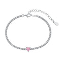 Charm Jewelry Accessories S925 Silver Rhodium Plated 5A Grade Cubic Zirconia Classic Tennis Bracelet Bangles for Women