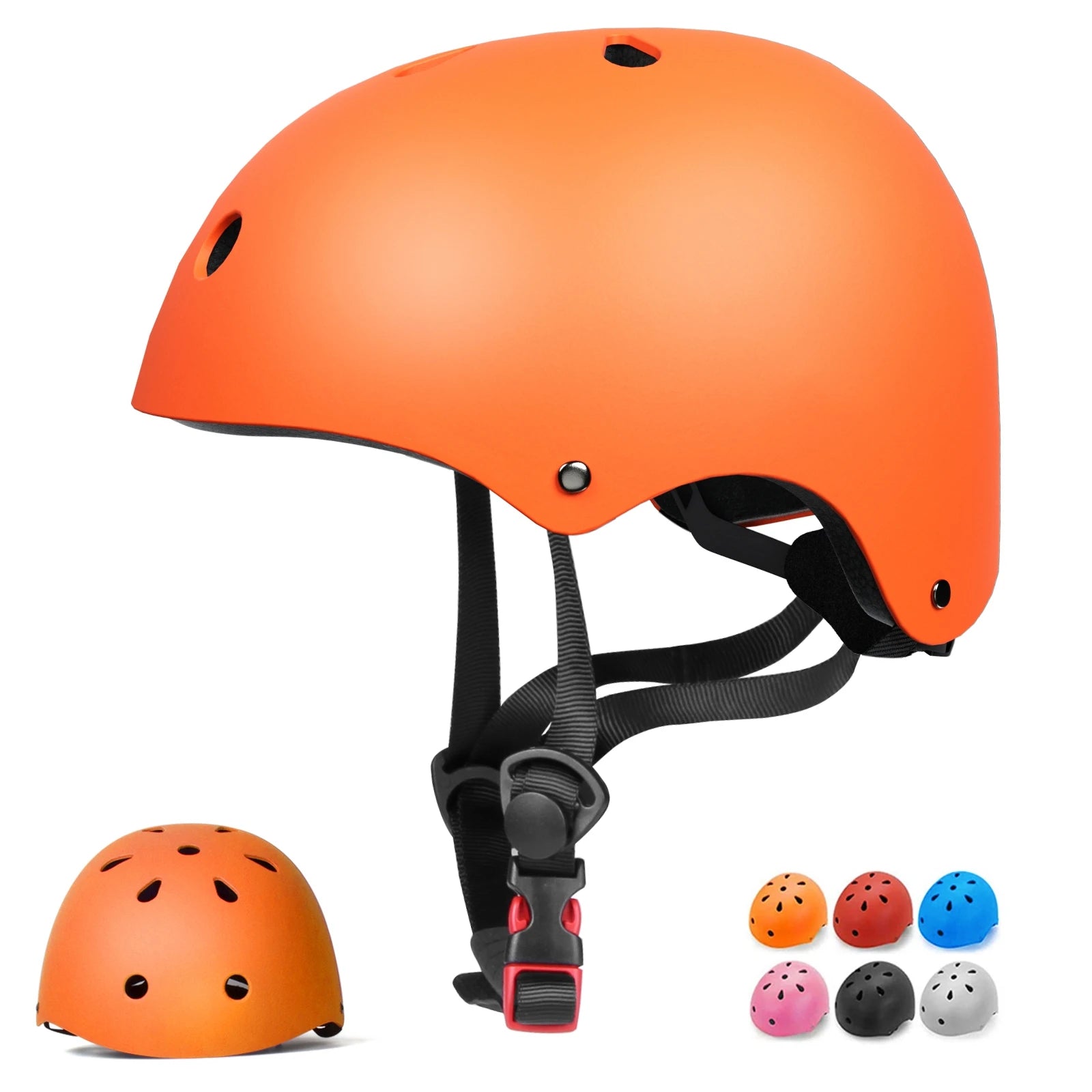 Orange ABS+EPS CE Certified Outdoor Multi-Sport Cycling Bike Roller Skate Skateboard Scooter Helmet for Kids Youth Adult