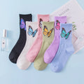 Women's Medium Tube Butterfly Cotton Socks Japanese Lovely Personalized Fashionable Socks
