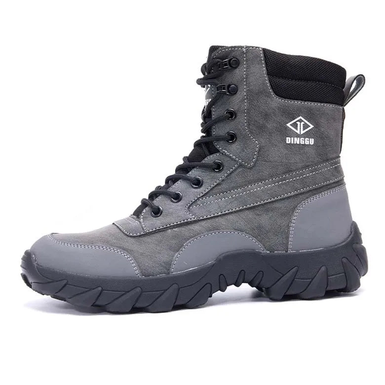 ZG Steel Toe High ankle Safety Boots for Convenient Wear Brown microfibre leather safety work boots anti slip safety boot