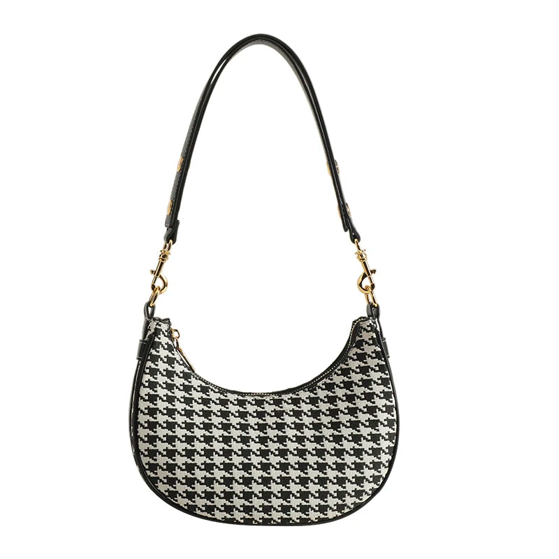Custom Ladies Purse Armpit Bag Geometric Half Moon Pu Leather Shoulder Messenger Bag Women Tote Handbags With Printed logo