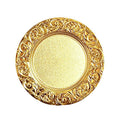 High Repurchase Rate 13 Inches Wholesale Retro Plastic Silver Gold White Black Charger Plates for Event Wedding Dinner Plates