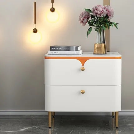 HANYEE Custom Simple Modern Light Luxury Solid Wood Nightstands Small Apartment Without Installation Complete Nightstand