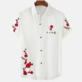 RNSHANGER Summer Mens Floral Chinese Style Shirt Fashion Short Sleeve Hawaiian Shirts for Men Plus Size Casual Quick Dry Shirt