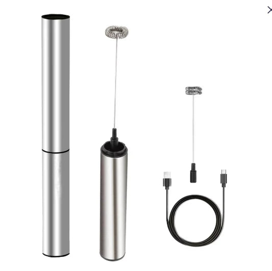 Superfit Eco-friendly Custom Logo Stainless Steel Double Spring Whisk Head Portable Battery Operated Minimalist Milk Frother