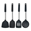 4pcs Non-Stick Silicone Kitchenware Set Dense Spatula and Leaking Spatula Kitchen Tools Utensils for Kitchen Use