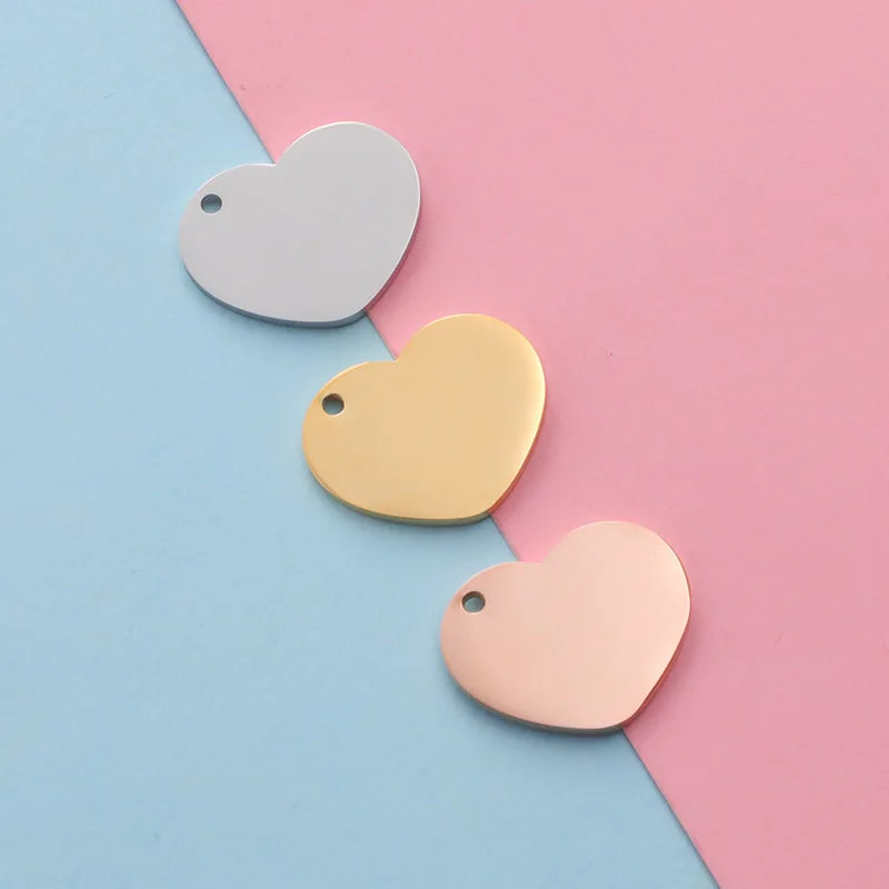 Factory Customization Personalized Mirror Polished Stainless Steel Hollow Pet Blank Label Heart Pendant Jewelry Wholesale