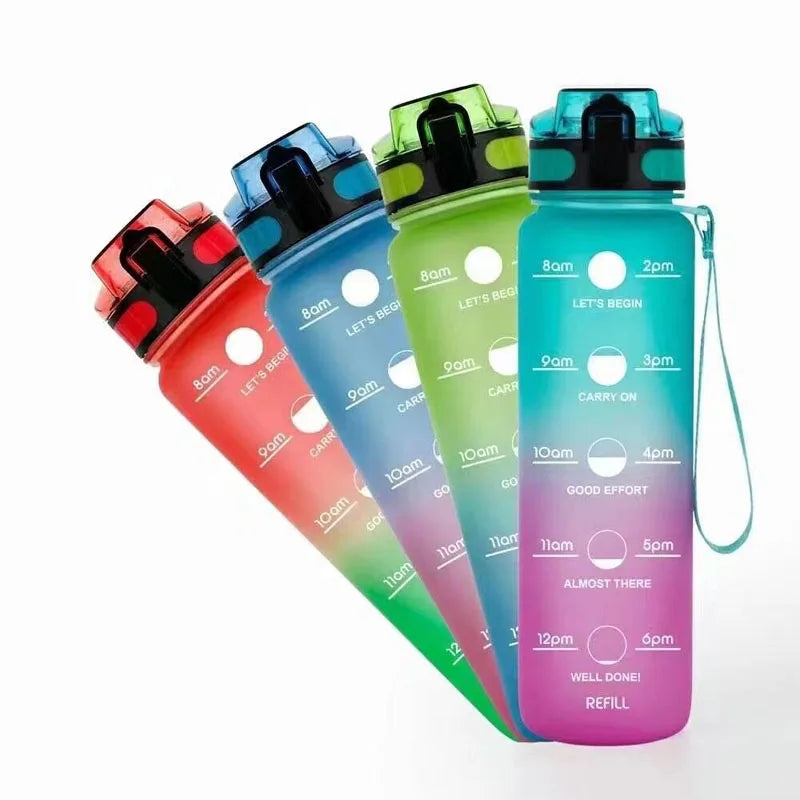 Customized 1000ML Gradient Colorful Sport Plastic Drinkware