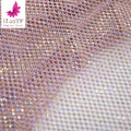 2021 Best Selling Stones Hole Tulle Net Lace Polyester Fabric AB Stones Customized Color Mesh With White Stone HY1583