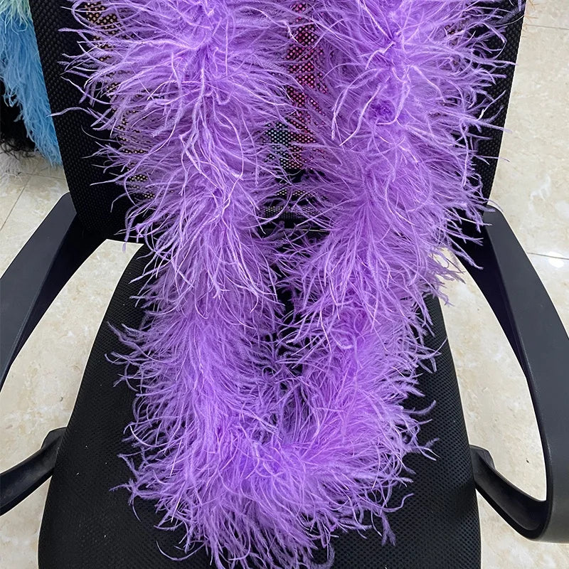 1-30Ply Colorful Artificial Ostrich Feathers Boa Pack on Trim for Crafts Women Girls Costume Dress