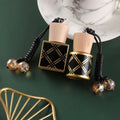 High Quality Black Glass Car Perfume Bottles Pendant  10ml square Shape Car Diffuser Bottle Perfume Empty Hanging