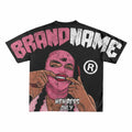 OEM New Design Oversized Boxy Fit Screen Printing 300 Gsm Heavyweight Graphic Cotton Distressed Dtg Printing Acid Wash Tshirt