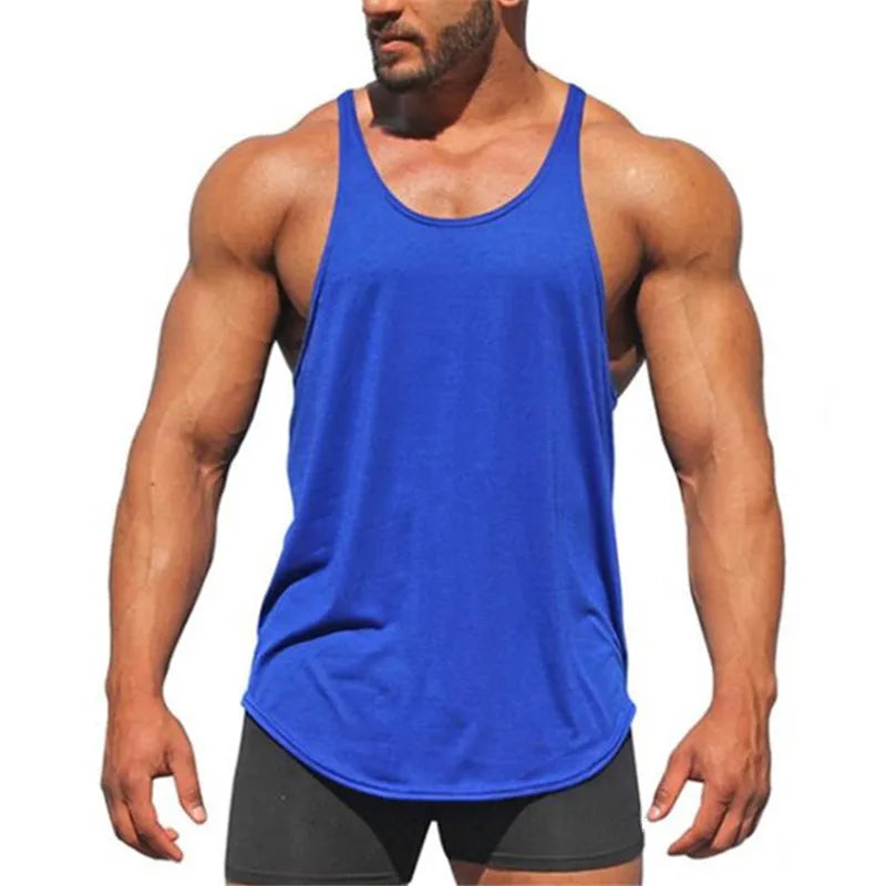 Men's Sleeveless Cotton Vest Custom Logo Tank Top for Gym Bodybuilding Fitness & Running Summer Sports Training Wear Wholesale