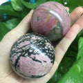 Natural Crystal Ball Healing Stone   Polished Craft Gem Stones Rhodonite Sphere
