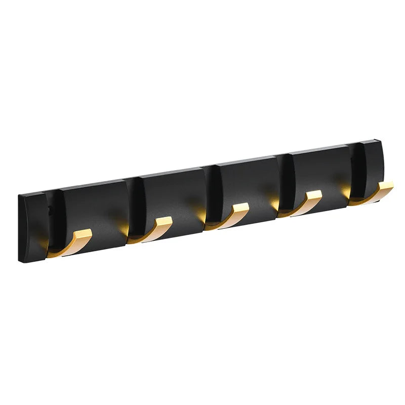 Hole-free Folding Space Aluminum 6-Hook Multifunction Coat Hook for Bedroom Door Rear Porch