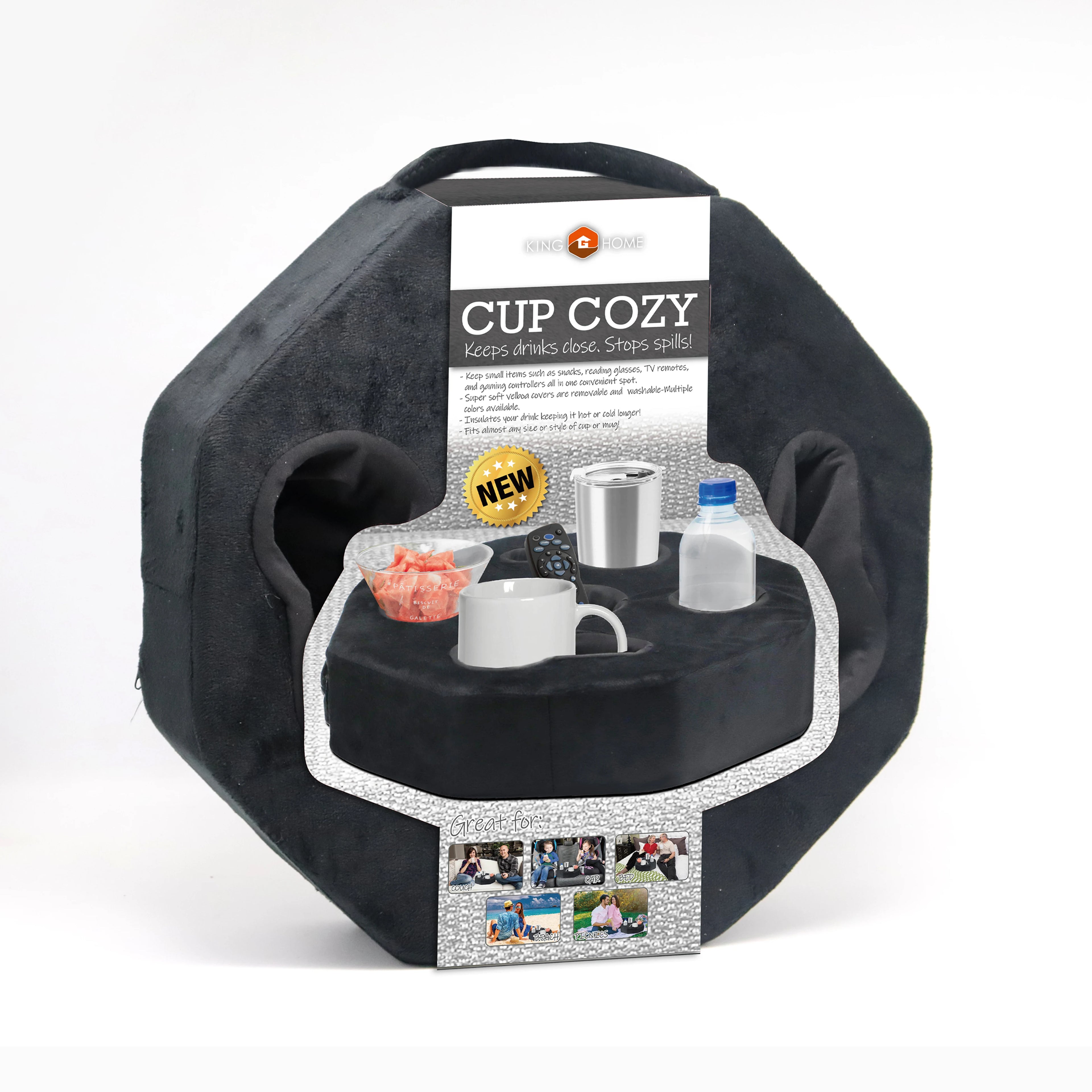 Kingworth Sponge Cheap Sofa Cup Pillow Holder Coaster Anti Spill Sofa Drink Cup Holder for Sofa