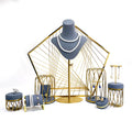 Elegant Metal Gray Bird Cage Design Fine Jewelry Set Display Stand Pendant Earrings Pendant Jewelry Display Props
