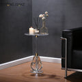 Nordic Modern Furniture Side Table Stainless Steel Service End Table Round Acrylic Coffee Table for Living Room