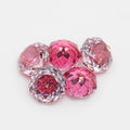Octagonal Rose Cut 8x8mm Color Rose Red Sandwich Zircon Cubic Zirconia Ring Earrings Inlaid with Stone