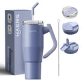 New Leakproof 40oz logo Stainless Steel Vacuum Insulated Tumbler with Straw Lid
