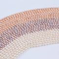 Zhuji Natural White Pink Purple 5-6mm Rice Shape Third Party Certified Freshwater Pearls Strands for Jewelry Making AA Grade