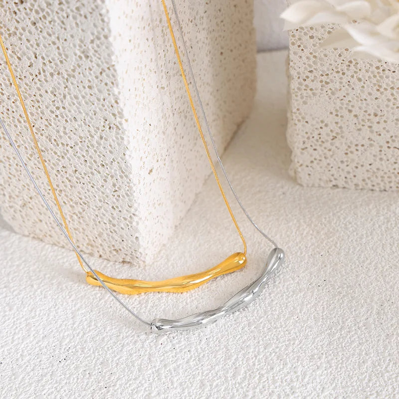 Simple New Non Tarnish Jewelry 18k Gold Plated Stainless Steel Necklaces for Women