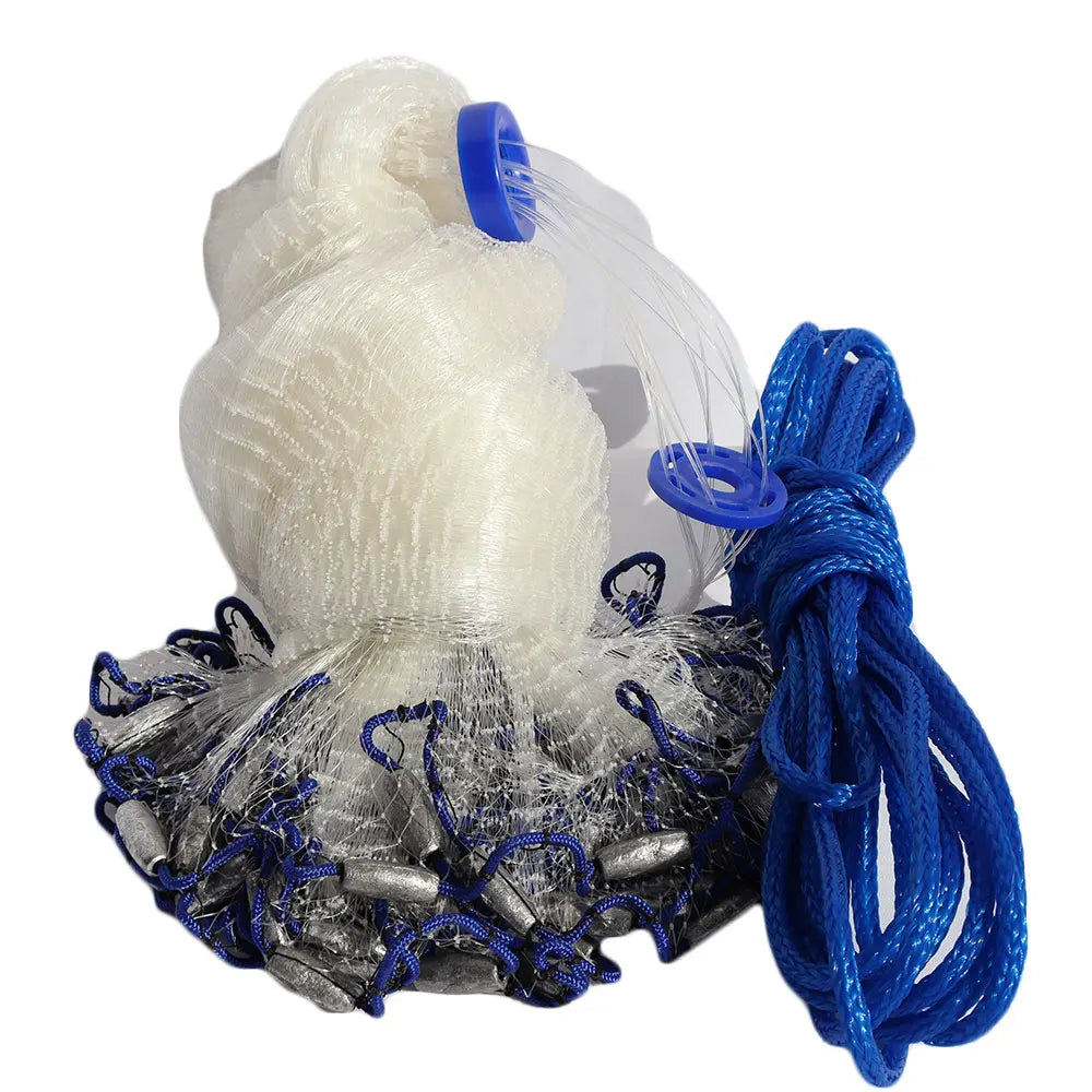 AlotFish 8ft 3/8" 0.75lb/ft 0.26 Thickness Double Knot Cast Fishing Net Vinylon Monofilament