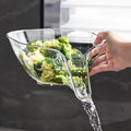 Multifunctional Transparent Plastic Fruit Vegetable Filter Basket Manual Mode Water Blanching Artifact PP Container Drainage