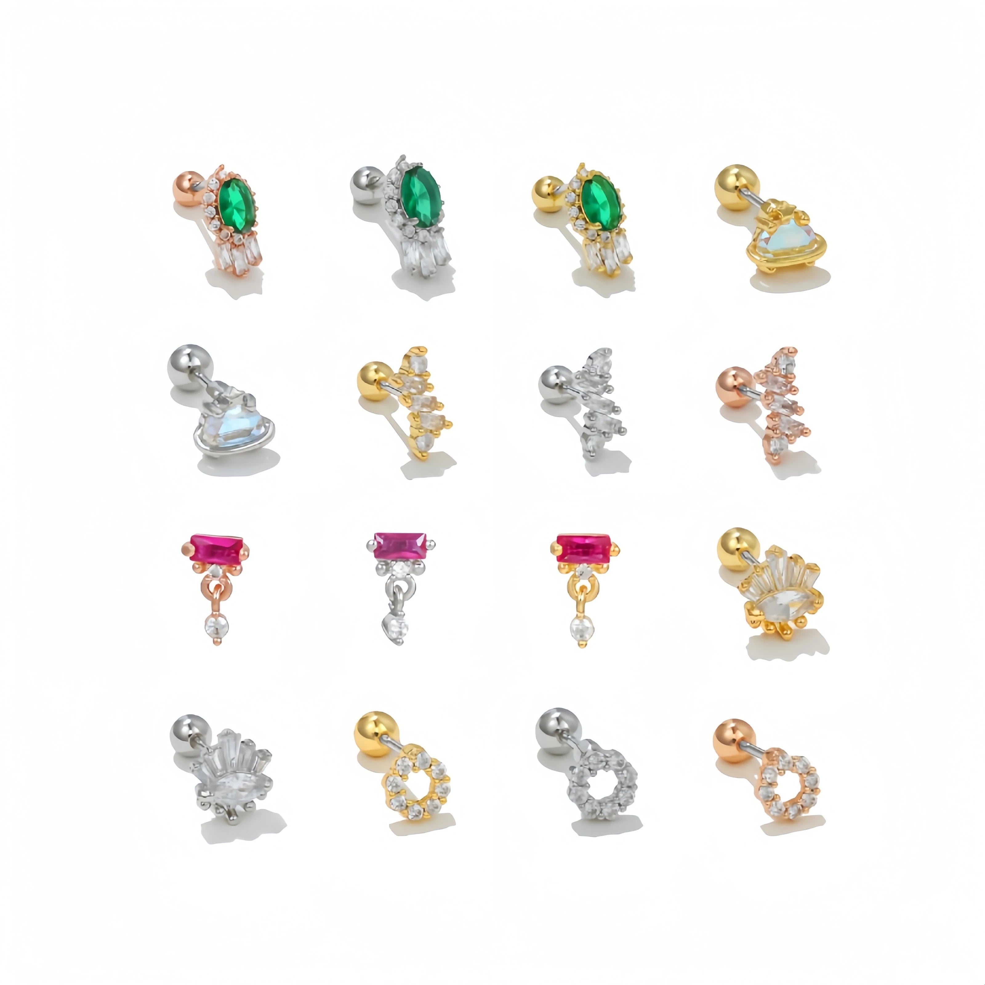 New Fashion Korean Simple Ear Bone Stud 18K Gold Plated Brass Ear Bone Stud Wholesale Geometric Ear Piercing Earrings for Women