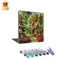 Custom Handmade Oil Painting Seaside Village House DIY Canvas Paint Kit Landscape Painting by Numbers