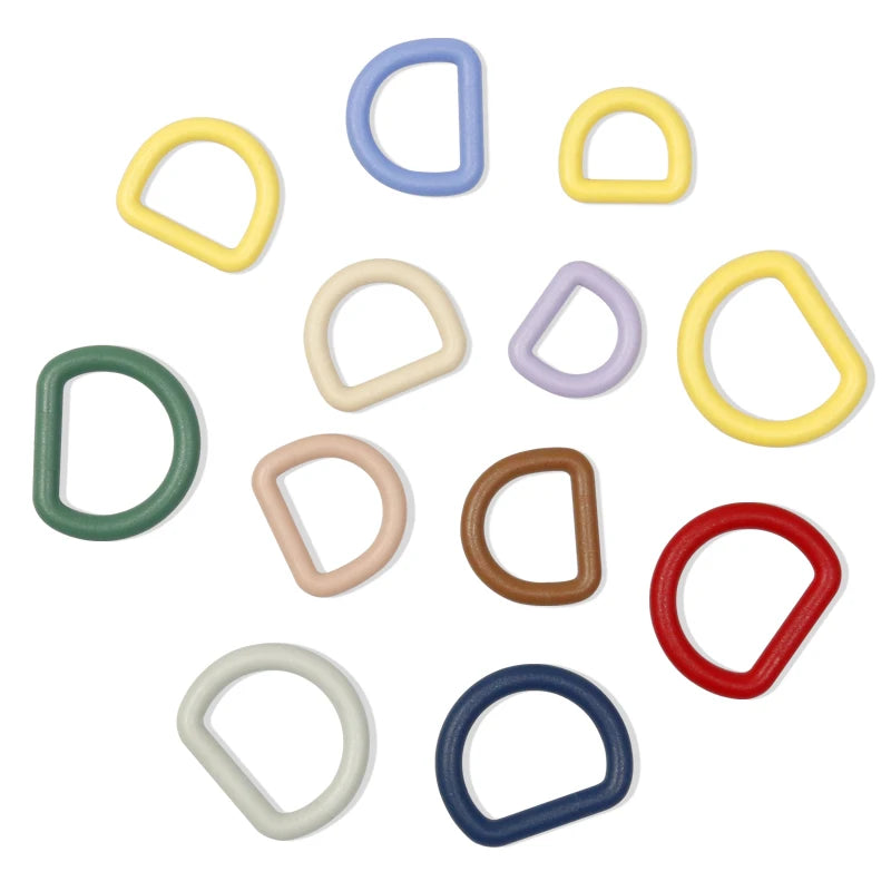 Durable Zinc Alloy D-Ring With Coated Plastic No-Rust Round Buckle Metal Part 16Mm 20Mm 25Mm Size for Dog Collar Leash Harness