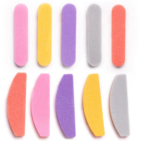 Mini Double Side Custom Half Moon Round Professional Polishing Nail Art Durable Washable Small Sponges Nail File Buffer Beauty