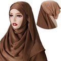 2024 New Fashion Muslim Head Scarf Hijab Matching Set Malaysia Indonesia Wrap Scarf Instant Hijabs for Muslim Women