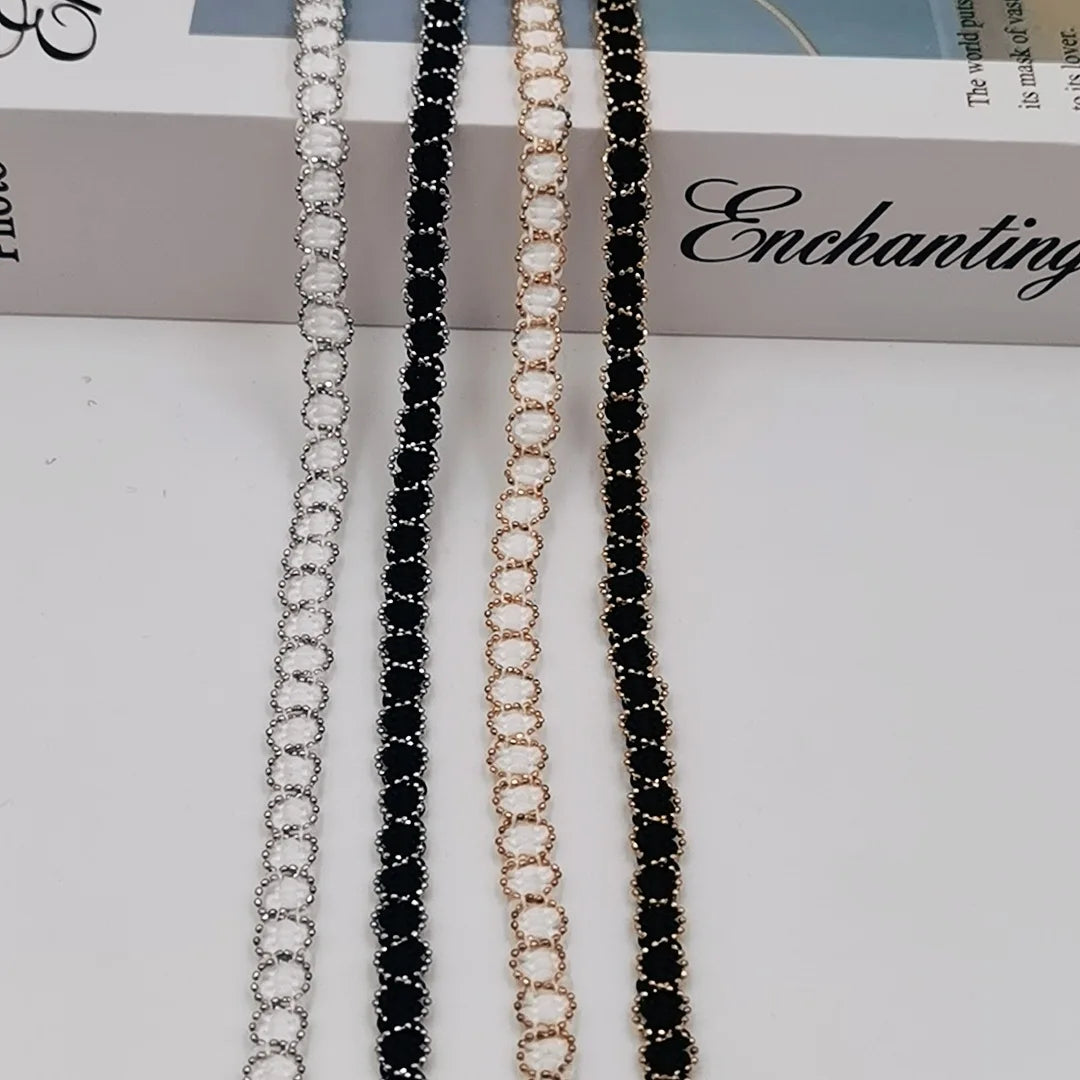 JFL068 Factories Wholesale New Small Eight-figure Chain Lace Bead Chain Ribbon Headband Accessories Clothing Accessories Sequins