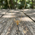 Hollow butterfly Shape Double Stone Animal Necklace Gemstone Hollow Bee Citrine Animals Shaped Pendant Necklace