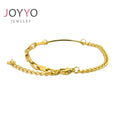 Fashionable Women Stainless Steel PaperClip Chain Gold Curban Link Chain Bracelet Round Charm Engraved jewelry