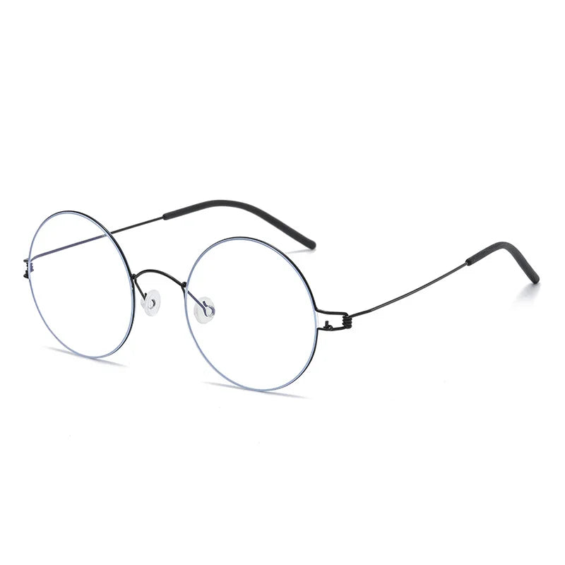 Retro Round Screwless Spectacles Glasses Frames Men  Brand Designer Handmade Frame Eyeglasses