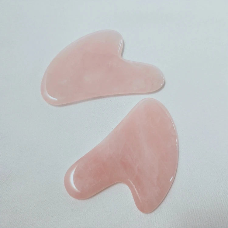 2026 hot selling 100% natural gua sha scraping massage face rose quartz jade guasha board