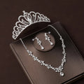 Wholesale Bridal Hair Accessories Wedding Party Jewelry Crown Tiara With Pearls Necklace Earrings 3pcs Sets