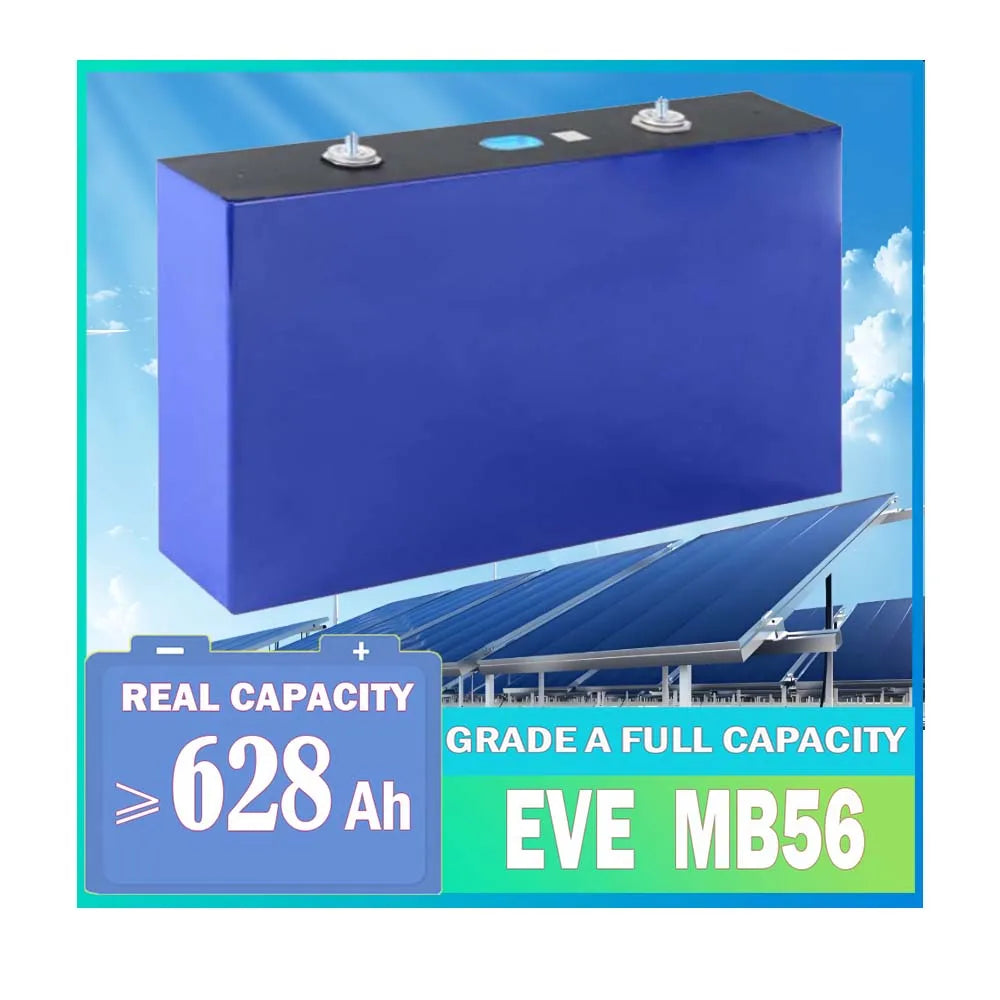 EU Stock DDP Tax-Free EVE Original 3.2V MB56 High Capacity 8000 Cycles Lithium-Ion Lifepo4 Cells for Solar Home Energy Storage